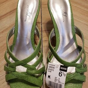 Green Sandals Size 6.5